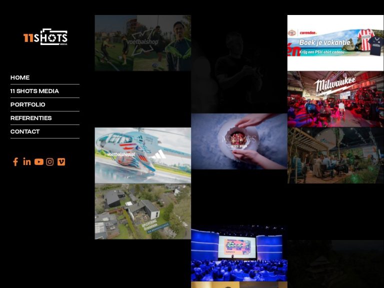 Website 11shotsmedia.nl gemaakt door Meerman Webdesign