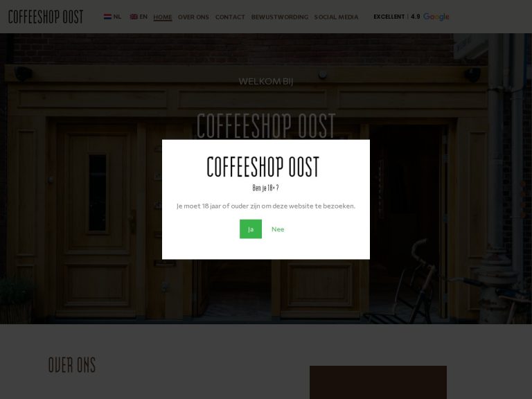 Website coffeeshopoost.nl gemaakt door Meerman Webdesign