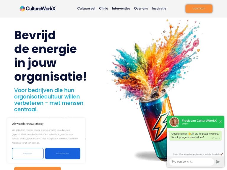 Website cultureworkx.com gemaakt door Meerman Webdesign