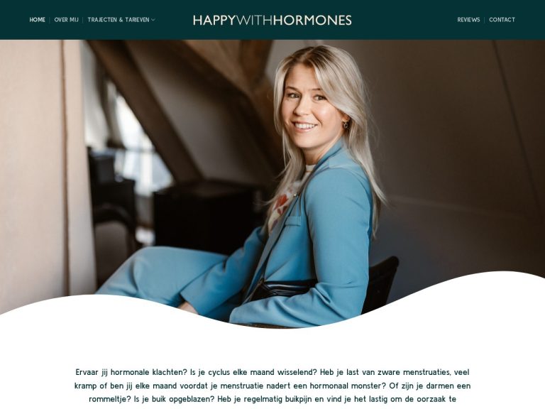 Website happywithhormones.nl gemaakt door Meerman Webdesign