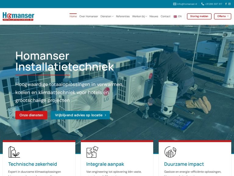 Website homanser.nl gemaakt door Meerman Webdesign