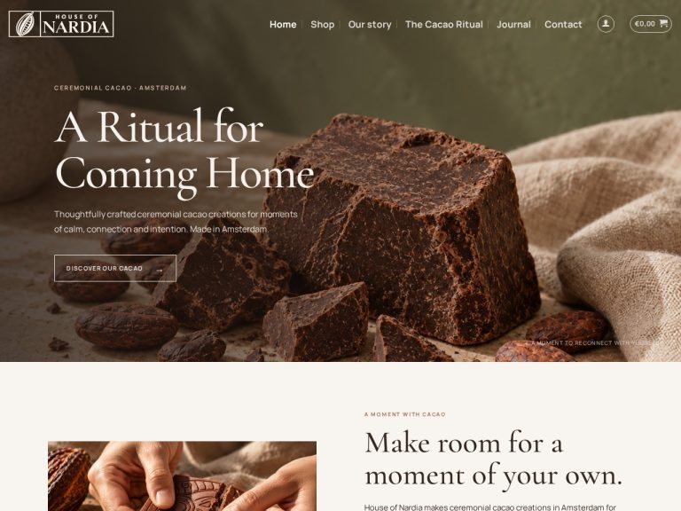 Website houseofnardia.com gemaakt door Meerman Webdesign