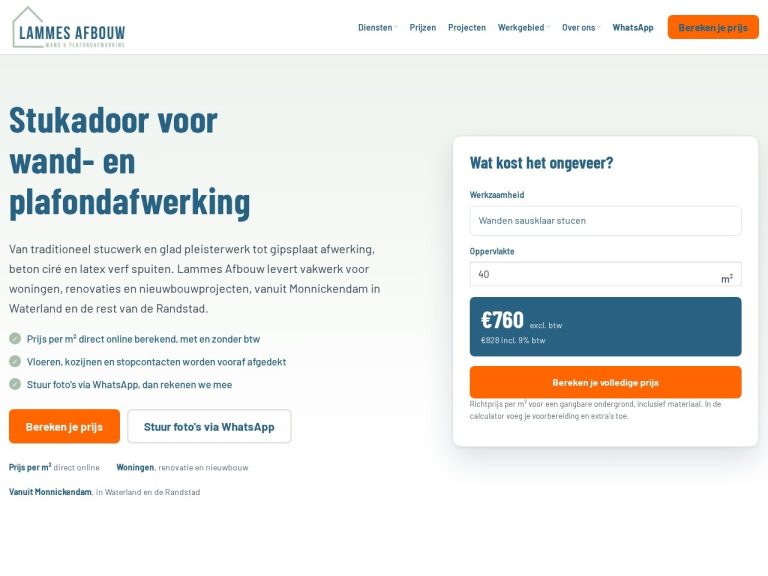 Website lammesafbouw.nl gemaakt door Meerman Webdesign