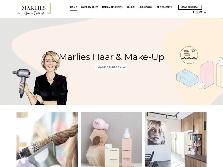 Website marlieshaarenmakeup.nl gemaakt door Meerman Webdesign