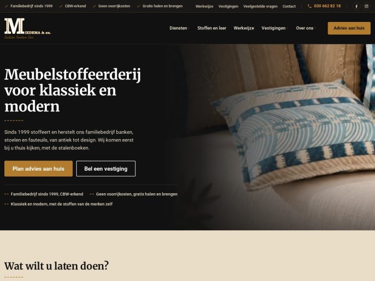 Website miedemaenzn.nl gemaakt door Meerman Webdesign