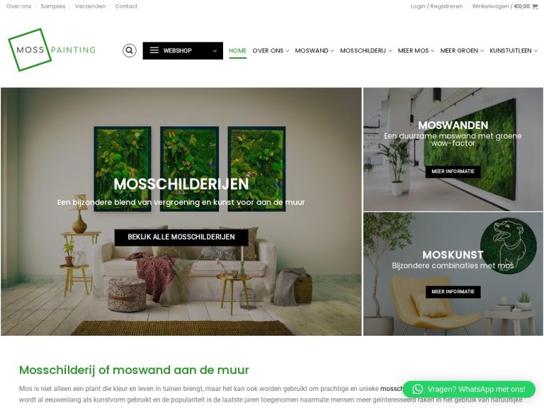 Website mos-schilderijen.nl gemaakt door Meerman Webdesign