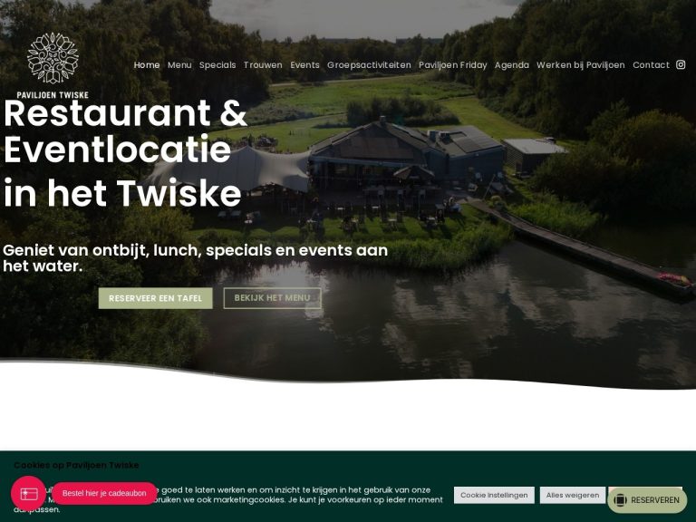 Website paviljoentwiske.nl gemaakt door Meerman Webdesign