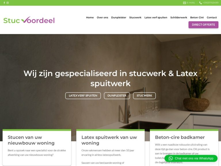 Website stuc-voordeel.nl gemaakt door Meerman Webdesign