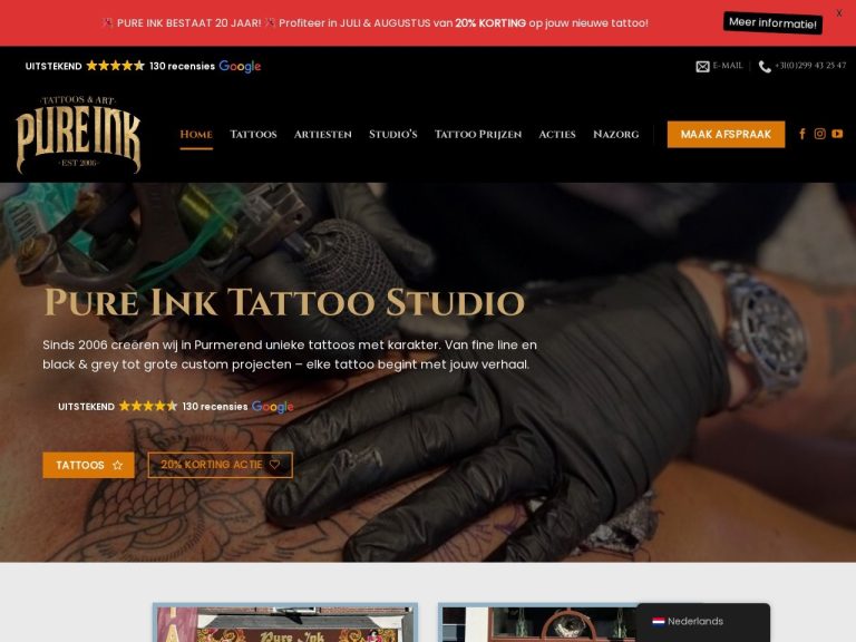 Website tattoo-studio.nl gemaakt door Meerman Webdesign