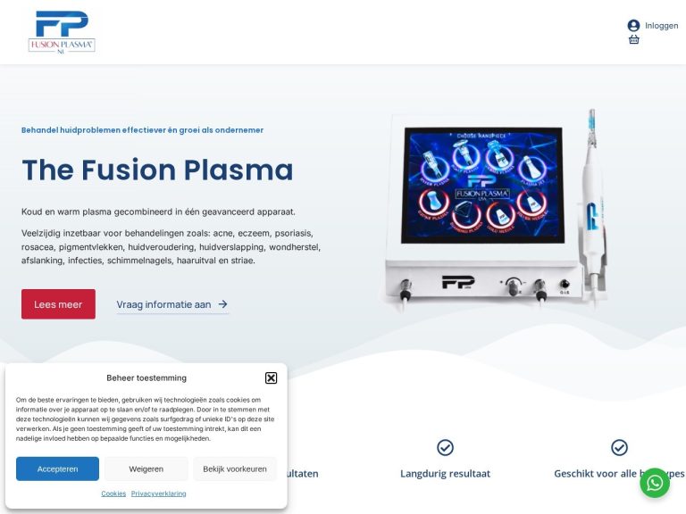Website thefusionplasma.nl gemaakt door Meerman Webdesign