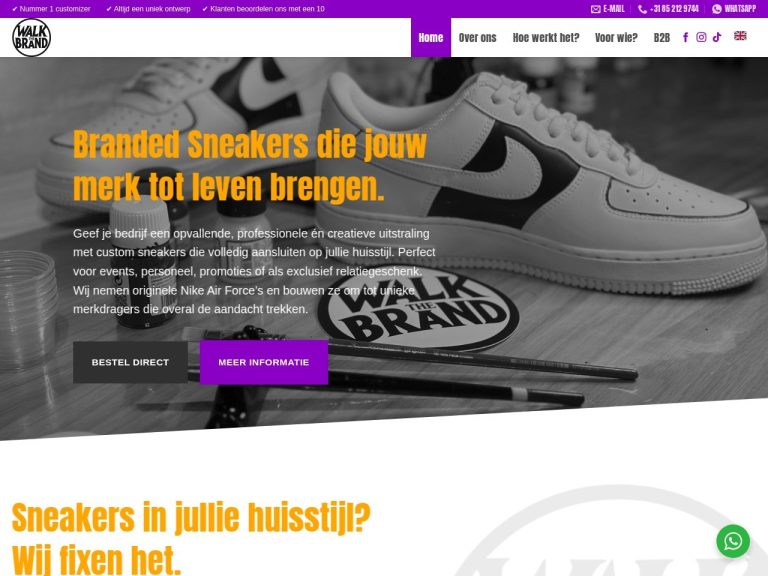 Website walkthebrand.nl gemaakt door Meerman Webdesign